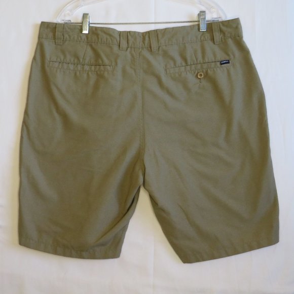 O'Neill* Men's Multipocketed 1.5" Belt Loop‎ Flat Front Olive Green Shorts~ 38W - Picture 2 of 13